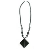 Double Pyramid Hematite Stone Pendant Necklaces